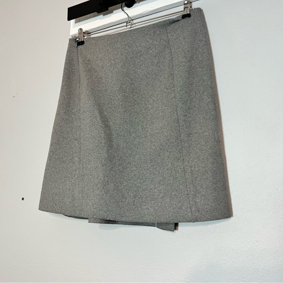 Reed Krakoff Grey Gray Wool Pleated A- Line Mini Skirt Size 2 Slit - Picture 3 of 7